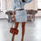 Thumbnail: Zipper Design Pocket Denim Dress