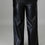 Thumbnail: Faux Leather Elastic Waist Wide Leg Pants