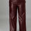 Thumbnail: Faux Leather Elastic Waist Wide Leg Pants