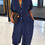 Thumbnail: Short Sleeve Denim Maxi Jumpsuit
