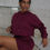 Thumbnail: Hooded Collar Drawstring Skirt Set