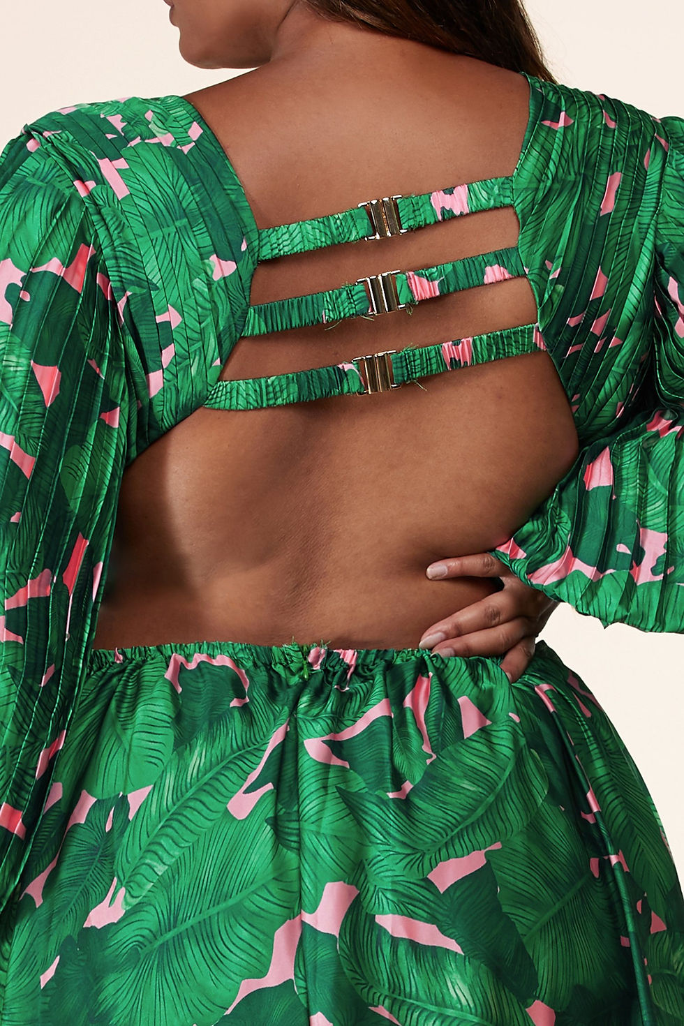 Thumbnail: Tropical Leaf Print Maxi Dress