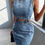 Thumbnail: Halle's Cutout Denim Dress