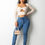Thumbnail: Lace Back Detail Jeans