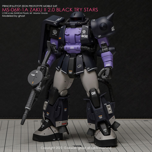 MG] ZAKU II 2.0 BLACK TRY STARS | G-rework