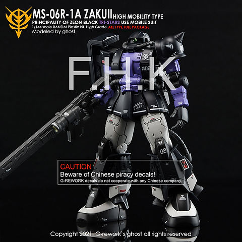 HG] ORIGIN MS-06R-1A JAKUII ( BLACK TRI-STARS FULL SET) | G-rework