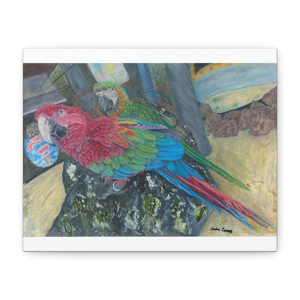Thumbnail: "Birds and Sh-t. " Matte Canvas, Stretched, 1.25"