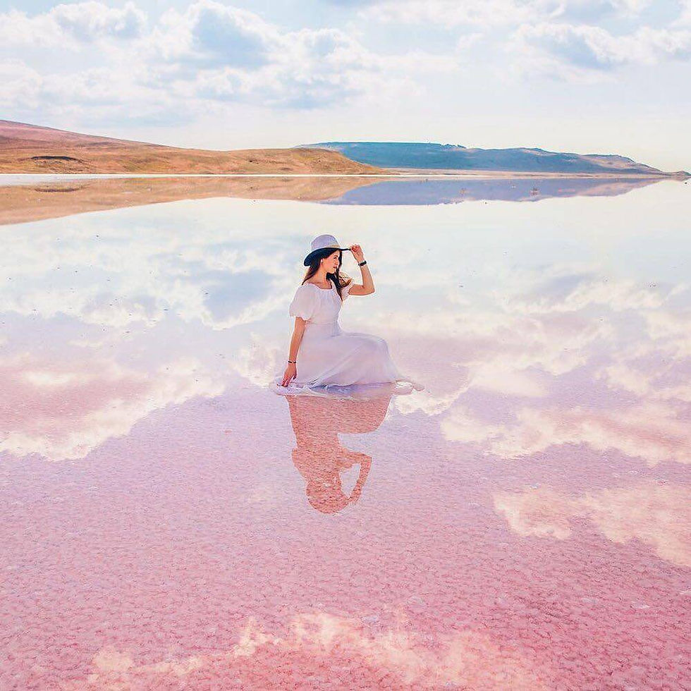 lagon rose bonbon, Las Coloradas, dans la péninsule du Yucatán, au Mexique 🇲🇽