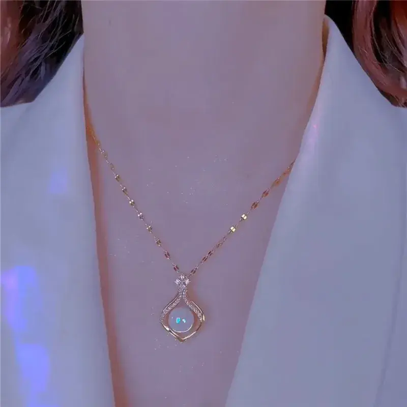 Thumbnail: Aurelia Butterfly Necklace – Gold-Tone Drop Pendant