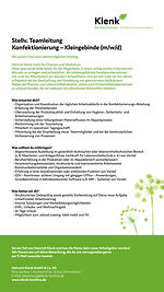 #12423#KLE2025 Stellenanzeige Teamleitung Konfektionierung – Kleingebinde (m_w_d) Stellver