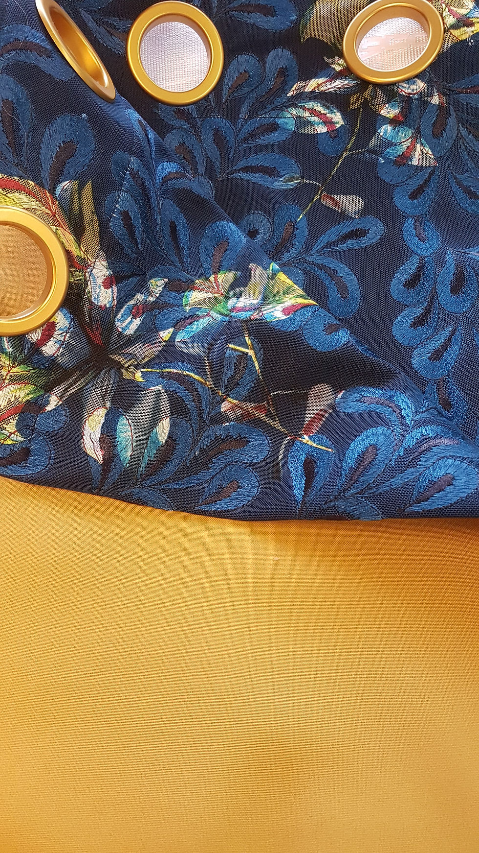 Thumbnail: Navy Gold brocade.