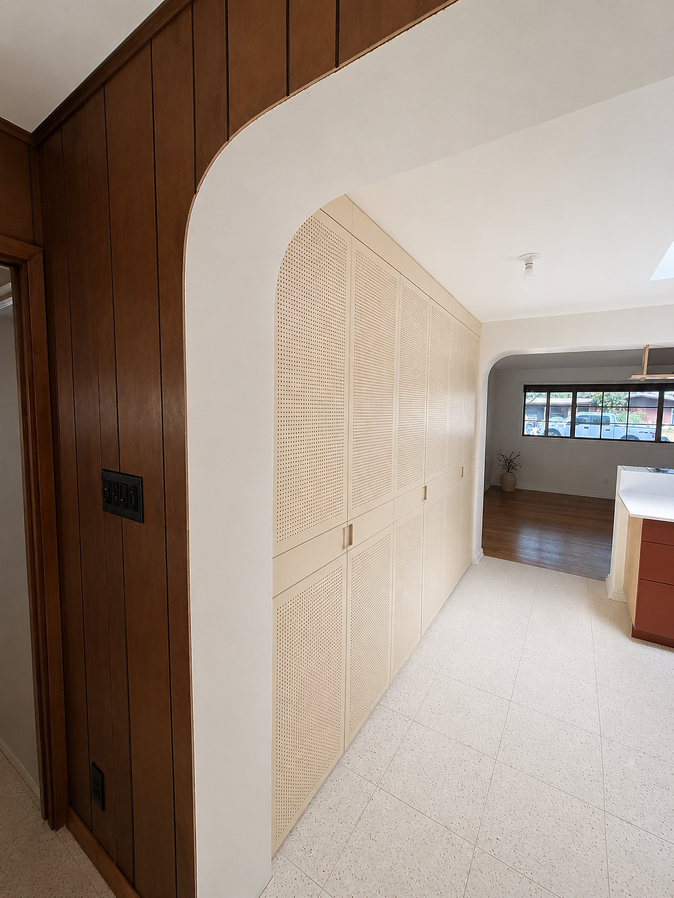 Custom perforated pantry doors by Y&A Custom Cabinets
