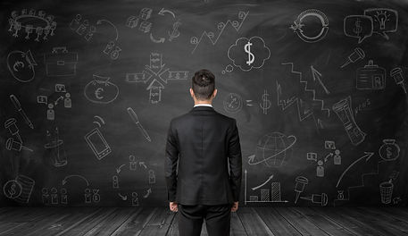 Back-view-of-businessman-looking-at-blac