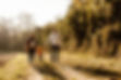 Familienspaziergang im Wald in Elsbach mit Eltern und Kind