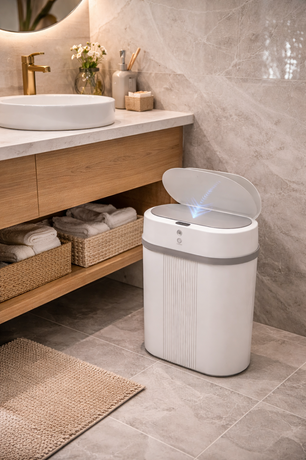 Lixeira Inteligente Automática – Sensor Touch, Abertura Suave