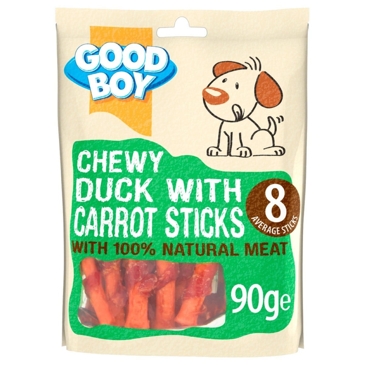 Chewy Duck with Carrot Sticks