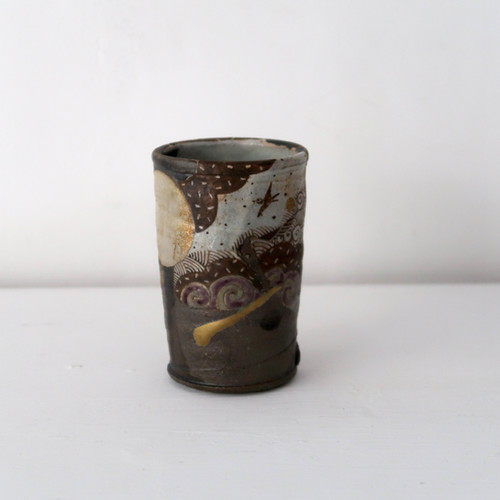 Silver Moon &amp; Bird Tall Cup by Koji Usaka