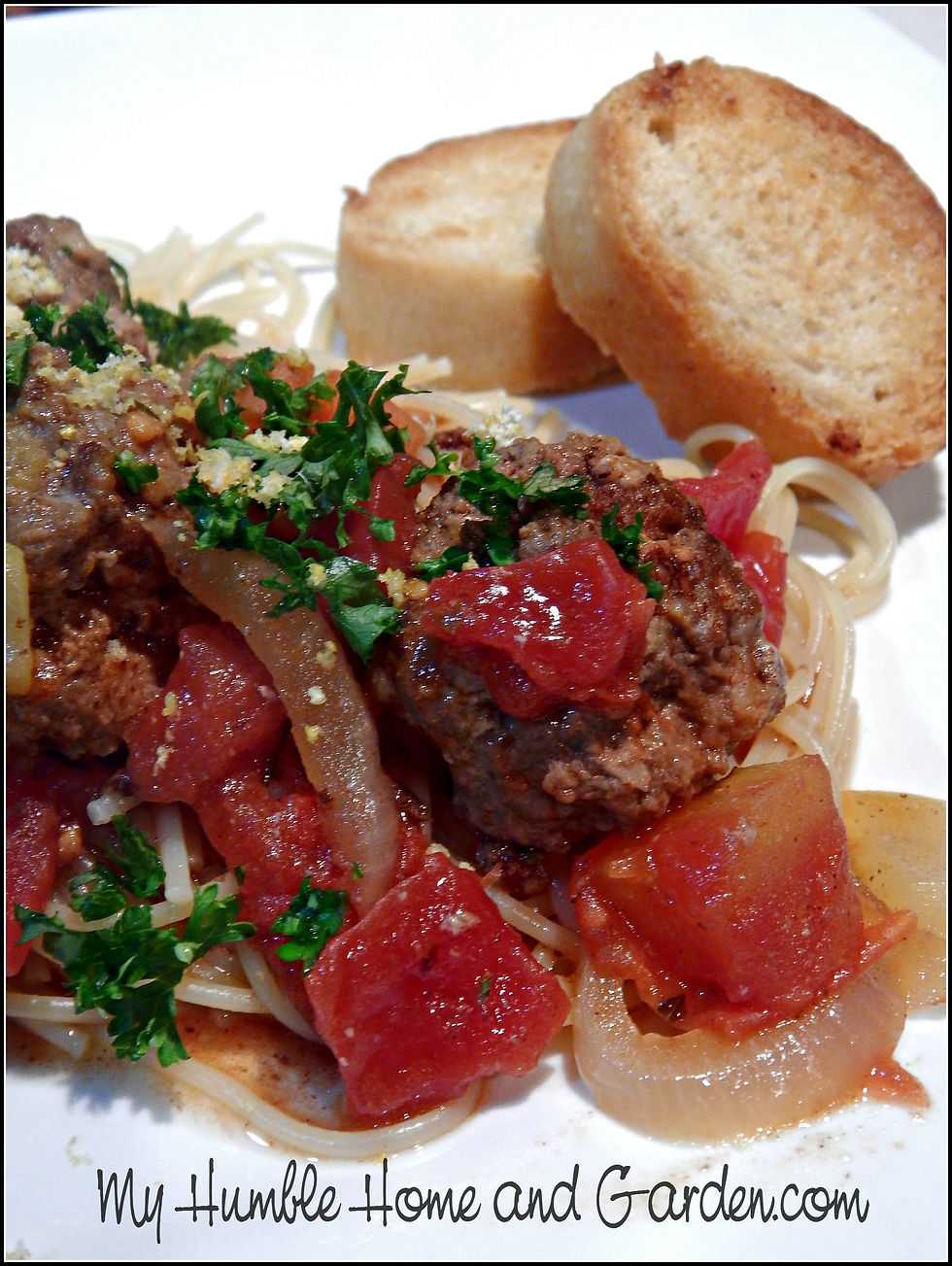 Easy Meatballs In A Light Tomato Sauce on MyHumbleHomeandGarden.com