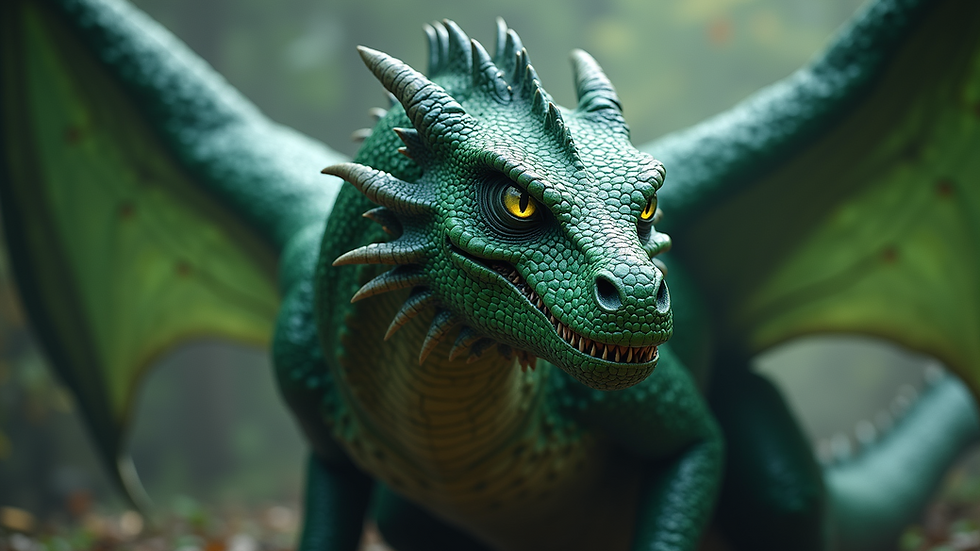 Close-up view of a detailed dragon miniature