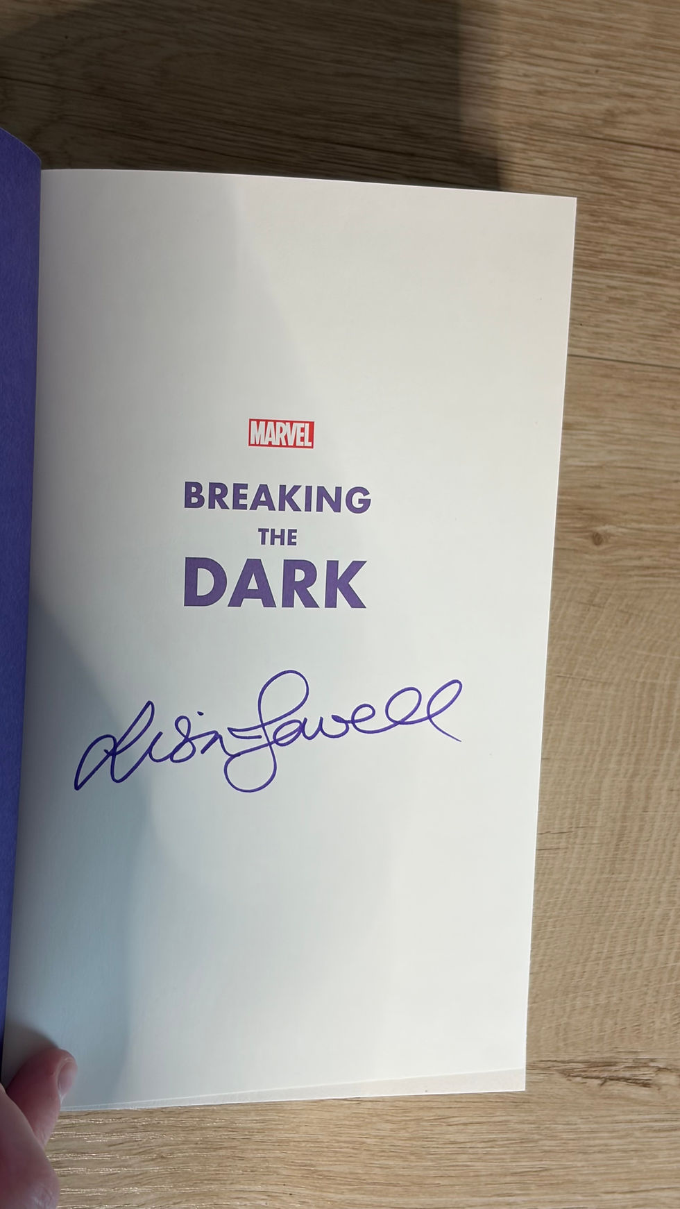 Marvel Breaking the Dark signed by Lisa Jewell