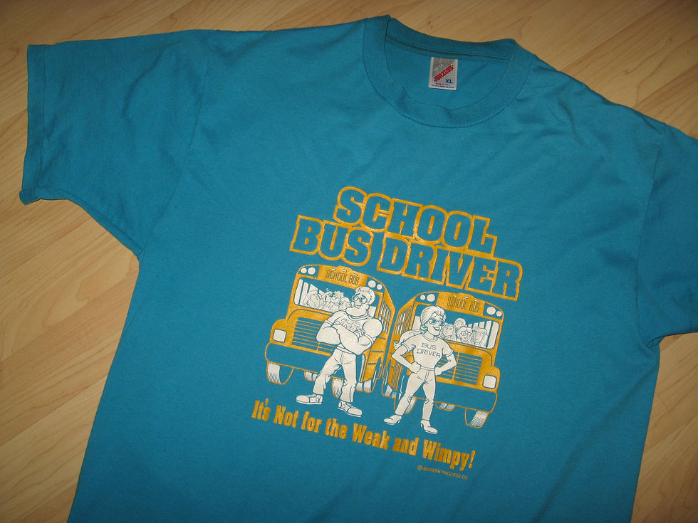 School Bus Driver 1980's Retro Tee - XL