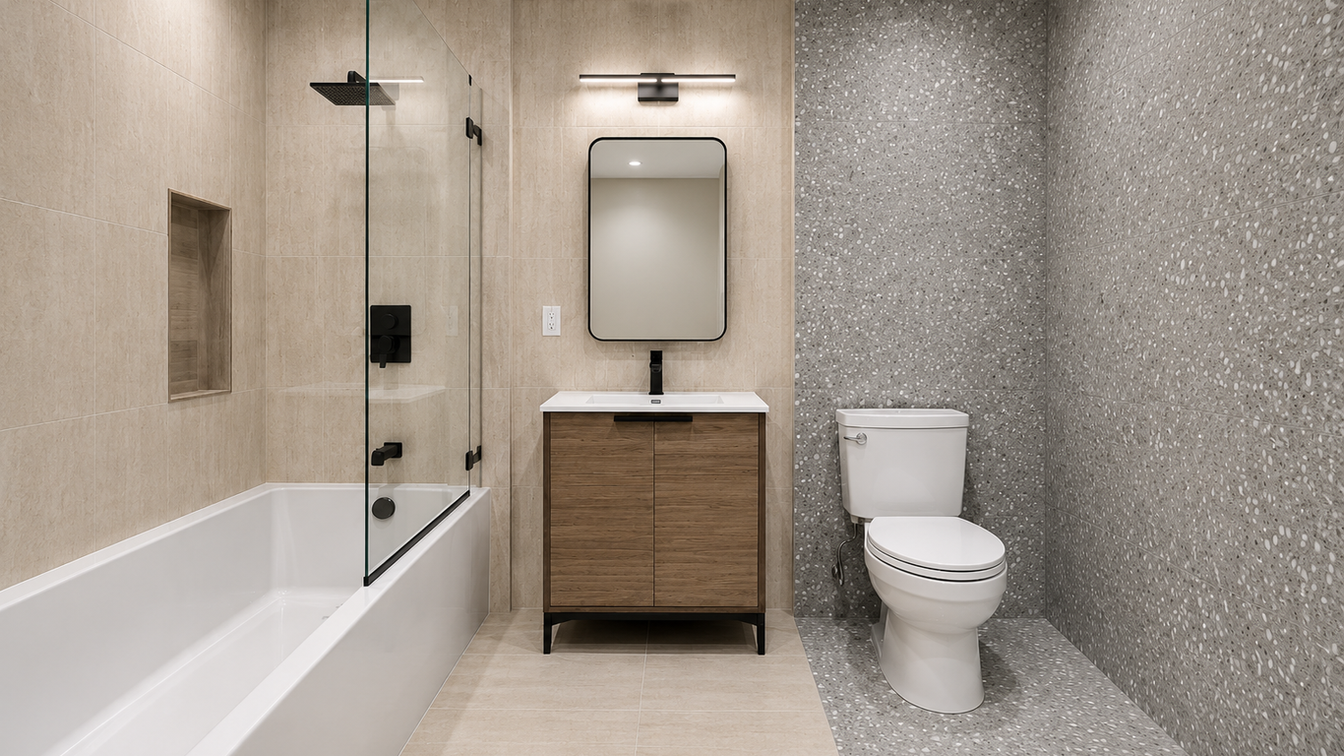 residential bathroom interior design in flushing new york