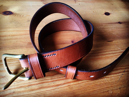Hand stitched belt