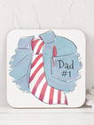 Custom coaster design: Dad #1 denim shirt and tie