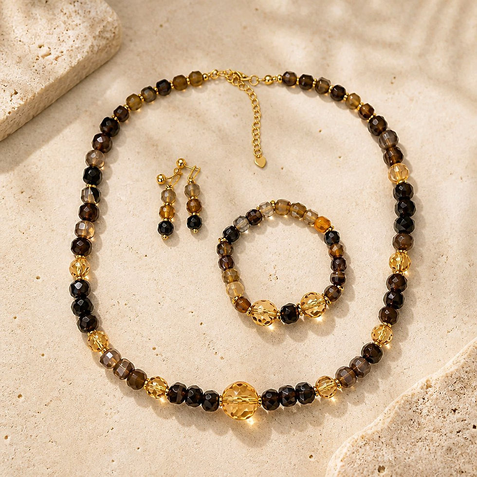 Glass Square bead Necklace Set