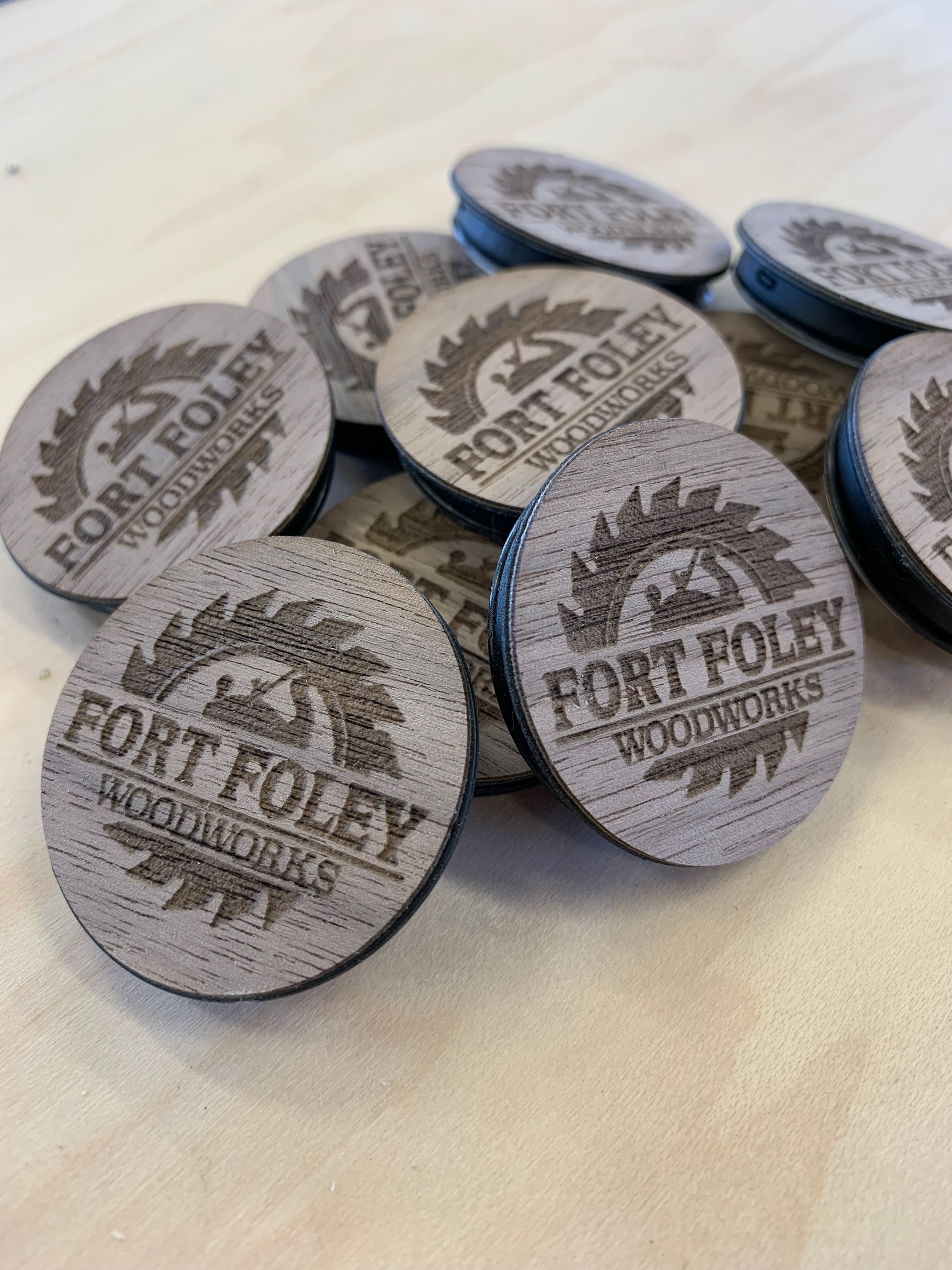 Wood Engraved Phone Grips (Set of 10)