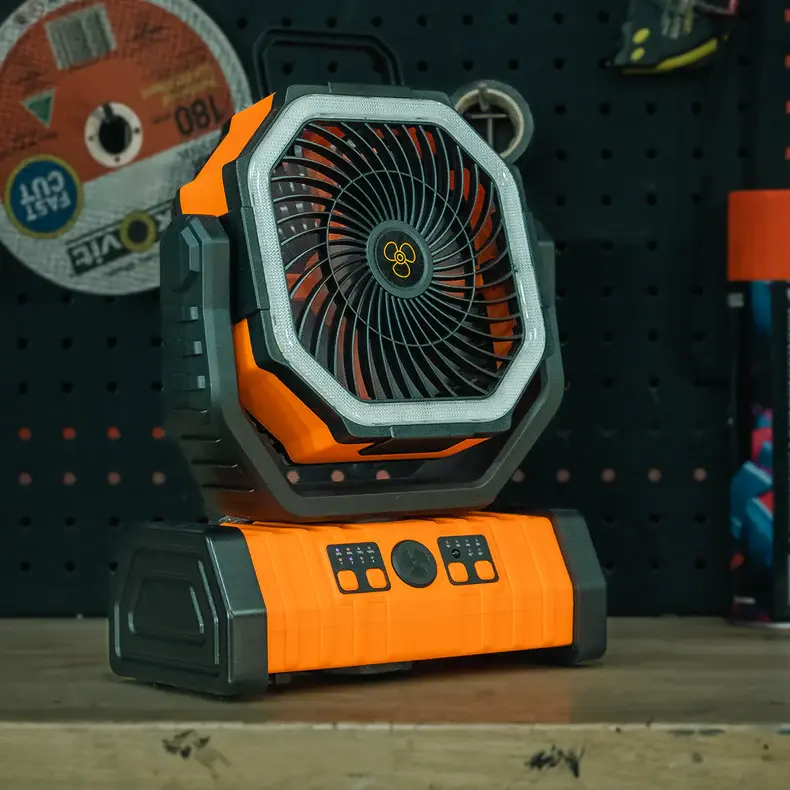 Thumbnail: Camping Fan Portable with Remote & LED Light | 360 Rotating | Hanging