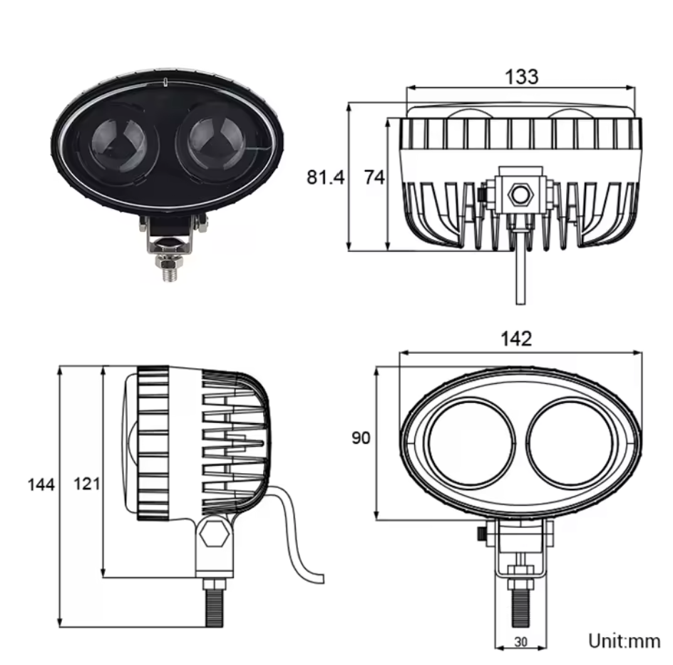 Thumbnail: Precision 10W Industrial LED Blue Spot Forklift Safety Light | 10V-80V DC, IP67