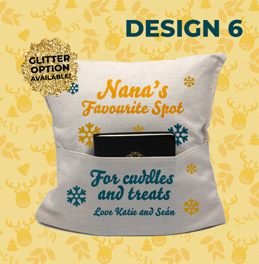 Thumbnail: Cushion Cover with Name(s) and Book Pocket