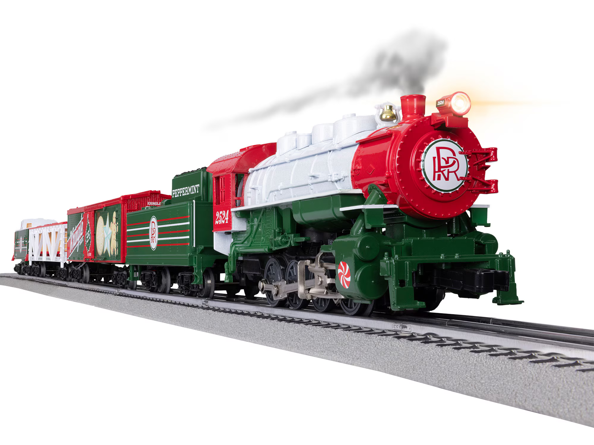 Lionel Peppermint Railroad 0-8-0 Christmas Freight LionChief Set w/ Bluetooth