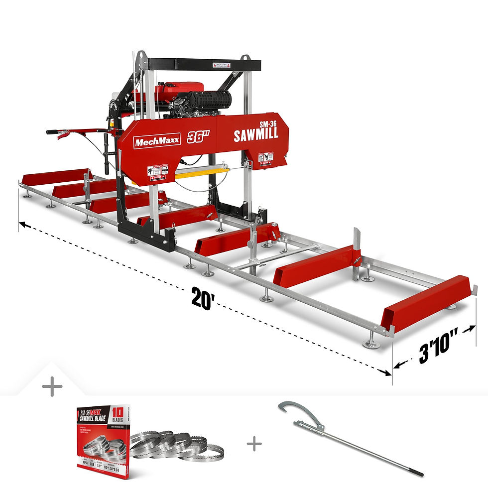 MechMaxx 36" MAX Portable Sawmill, 750cc 25HP ZONSEN V-Twin Engine, 36" Board