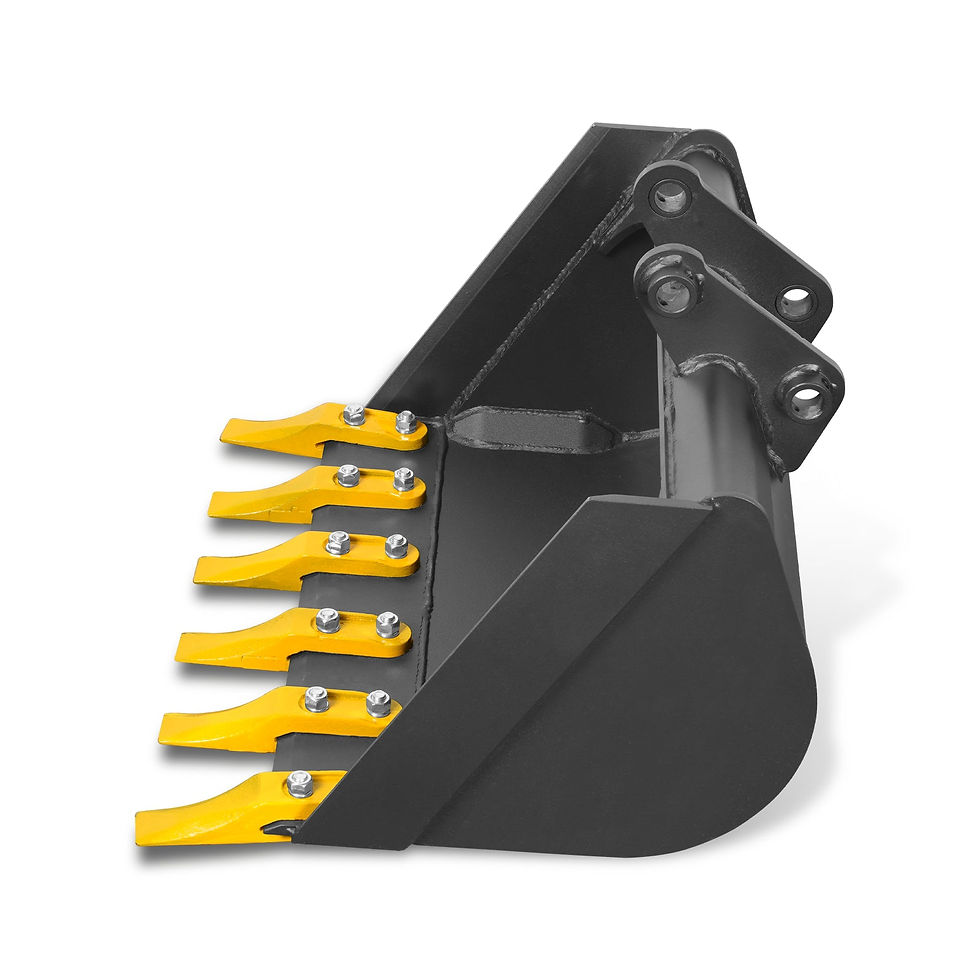 24" Backhoe Bucket without Pins, 6-Carbon Steel Teeth (for SKU: 150162, 150163