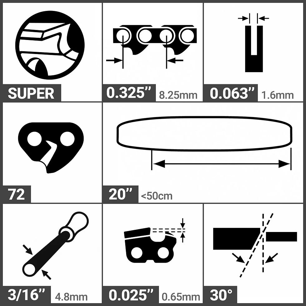 Chainsaw Chain for Log Splitter Processor with Conveyor HLS20, (SKU: 150244