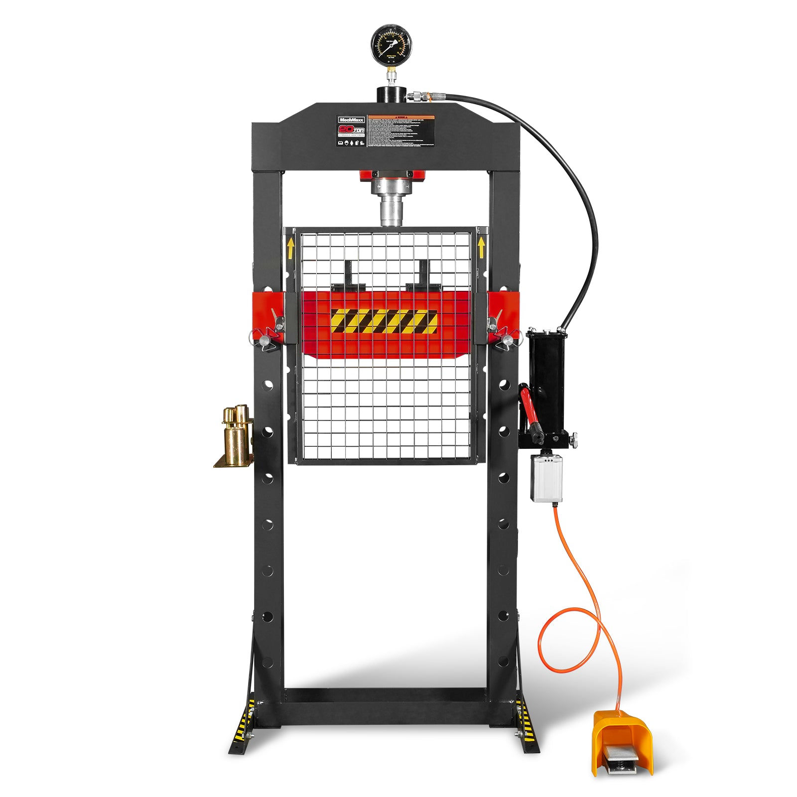20 Ton H-Frame Air/Hydraulic Shop Press with Press Pin Kit, Fully Welded Steel
