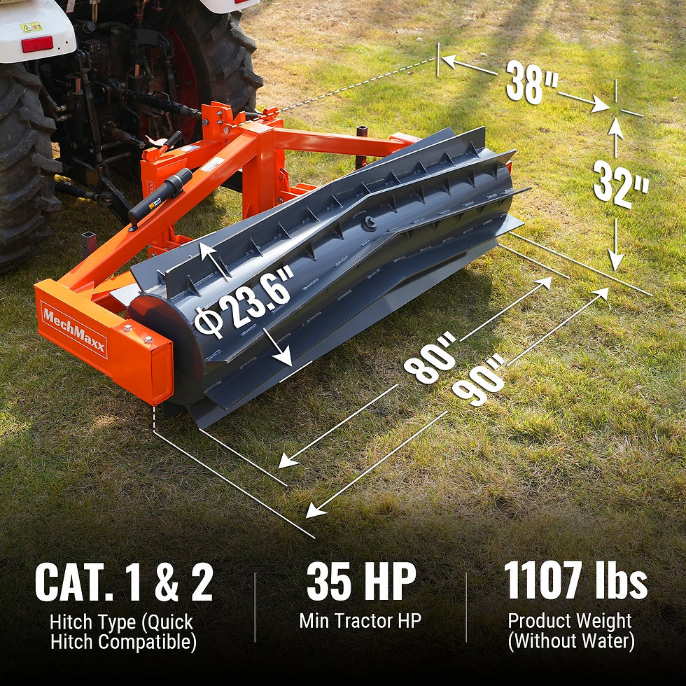 80" Crimper Roller 3 Point Hitch Tractor Attachment Agriculture Equipment, CR82