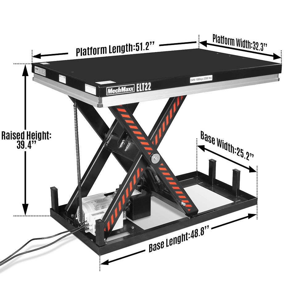 2200lb Capacity Stationary Electric Hydraulic Lift Table , 51.2" x 32.3"