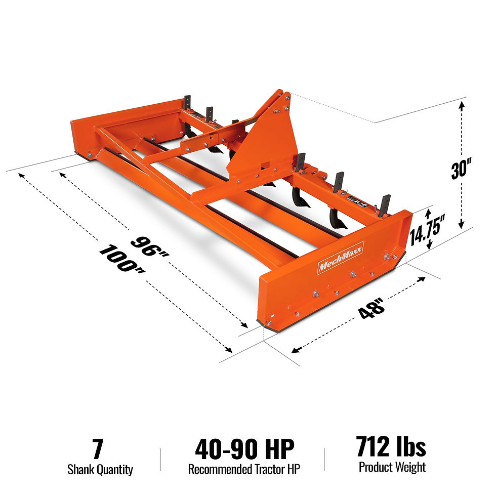 96" Heavy Duty Land Leveler Land Plane Scraper Grader with Shanks 3 Point Hitch