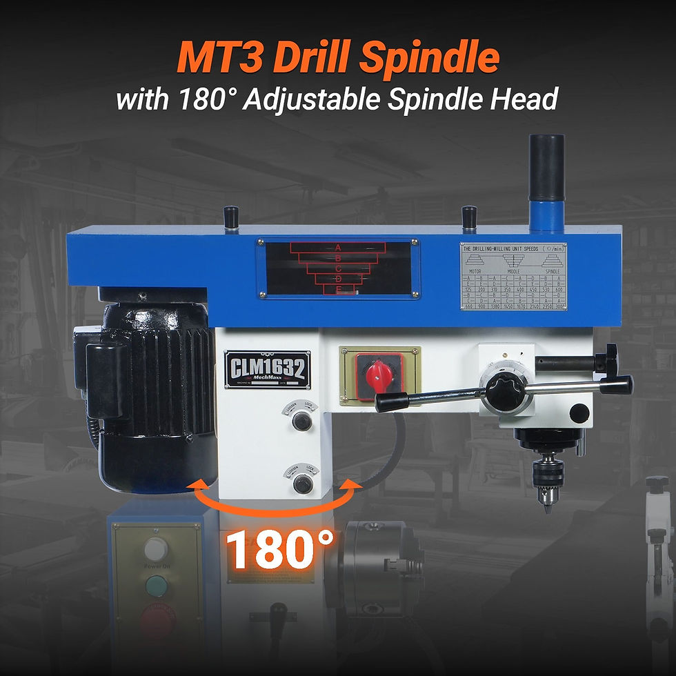 1 HP 16''x32'' Multi-Function Metal Lathe Milling Machine Head for Metalworking