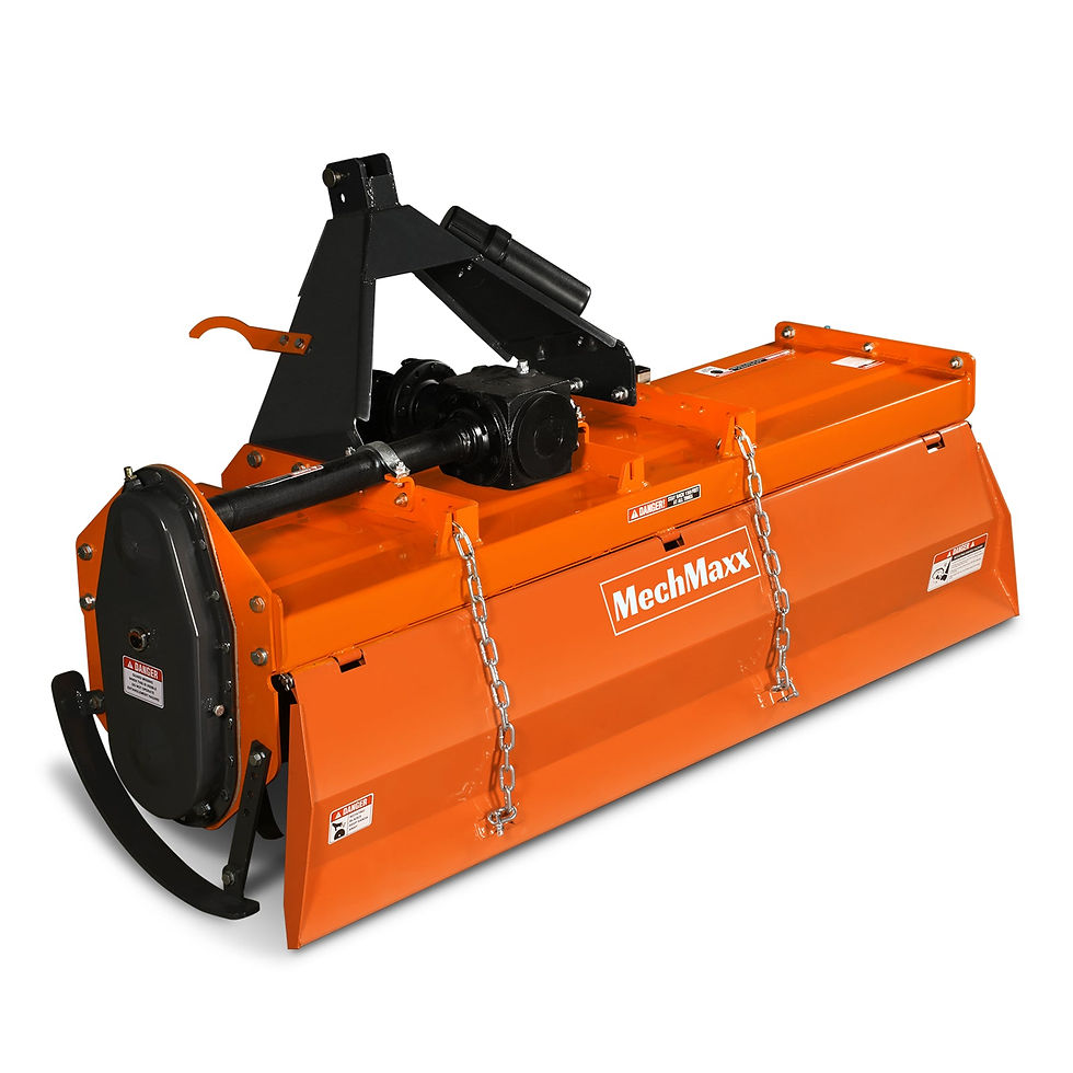 6FT 3-Point Gear Drive Rotary Tiller, 30-60HP Tractor, PTO Shaft Included (With