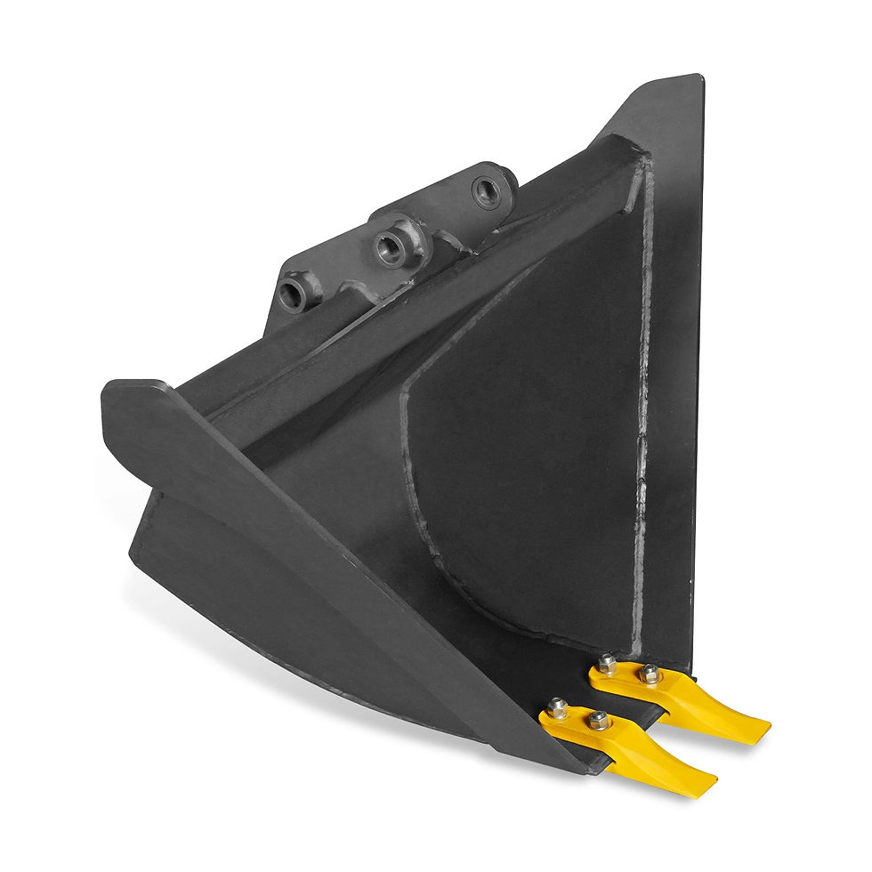 Trapezoidal V-Ditching Bucket without Pins, 2-Carbon Steel Teeth (for SKU