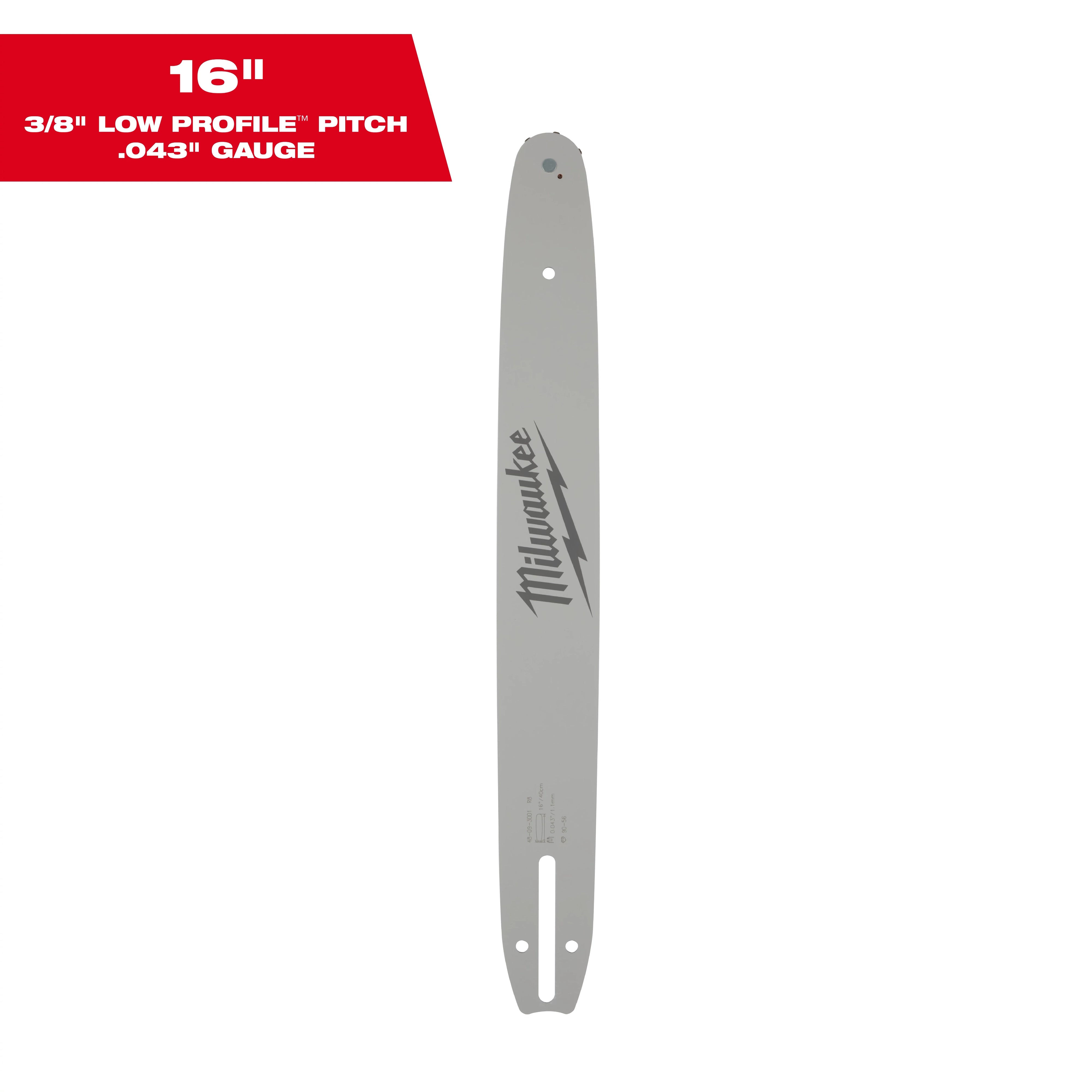 16" 3/8" LOW PROFILE Pitch, .043" Gauge Guide Bar