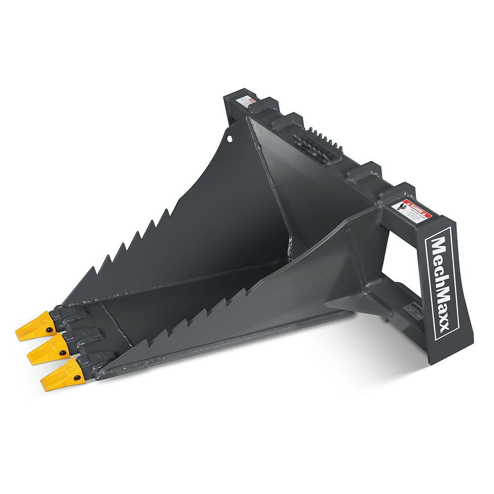 48" Skid Steer Stump Bucket Wrecker with Universal Quick Attach, Bolt-On Cutting