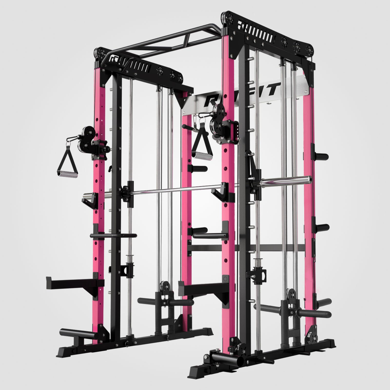 RitFit Pink M1 PRO Multi-Functional Smith Machine with Cable Crossover System an