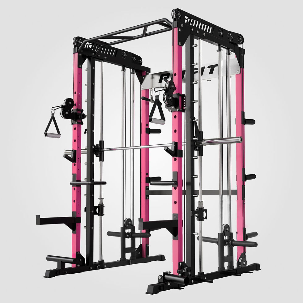 RitFit Pink M1 PRO Multi-Functional Smith Machine with Cable Crossover System an