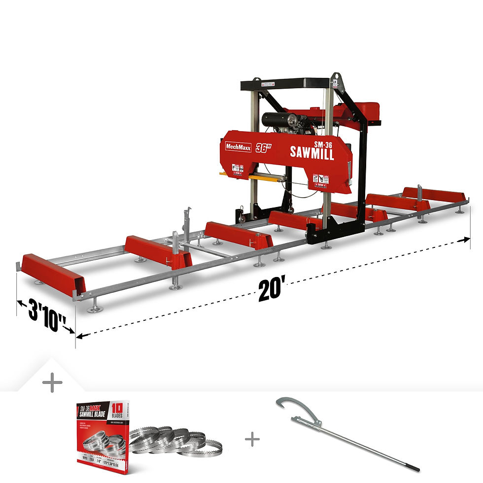 MechMaxx 36" MAX Portable Sawmill, 25HP 688cc HONDA GX690 V-Twin Engine, 35"