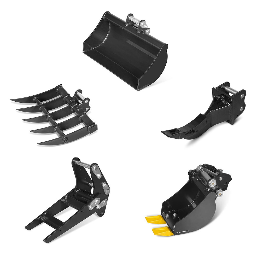 5-Piece Mini Excavator Attachment Set for Mini Compact Excavator (SKU: 150536)